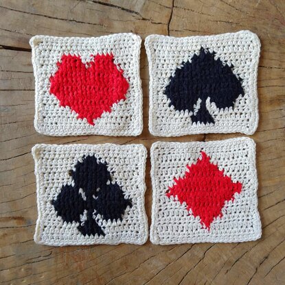 4 Playing Card Squares