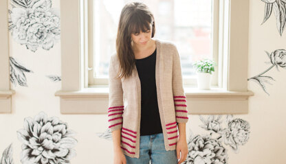 Ribbons Cardigan in SweetGeorgia Superwash Sport - Downloadable PDF