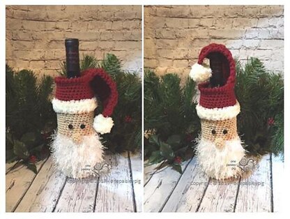 Santa Wine Bottle Gift Bag