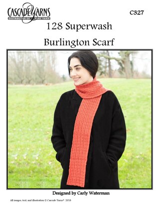 Burlington Scarf in Cascade Yarns 128 Superwash - C327 - Downloadable PDF