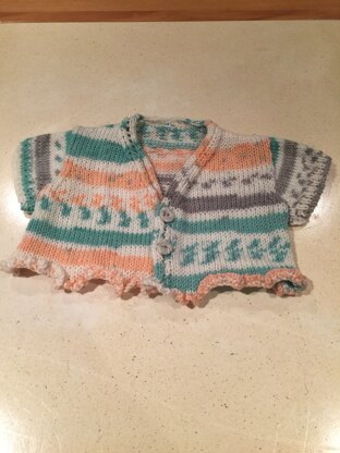 Frilly baby cardigan