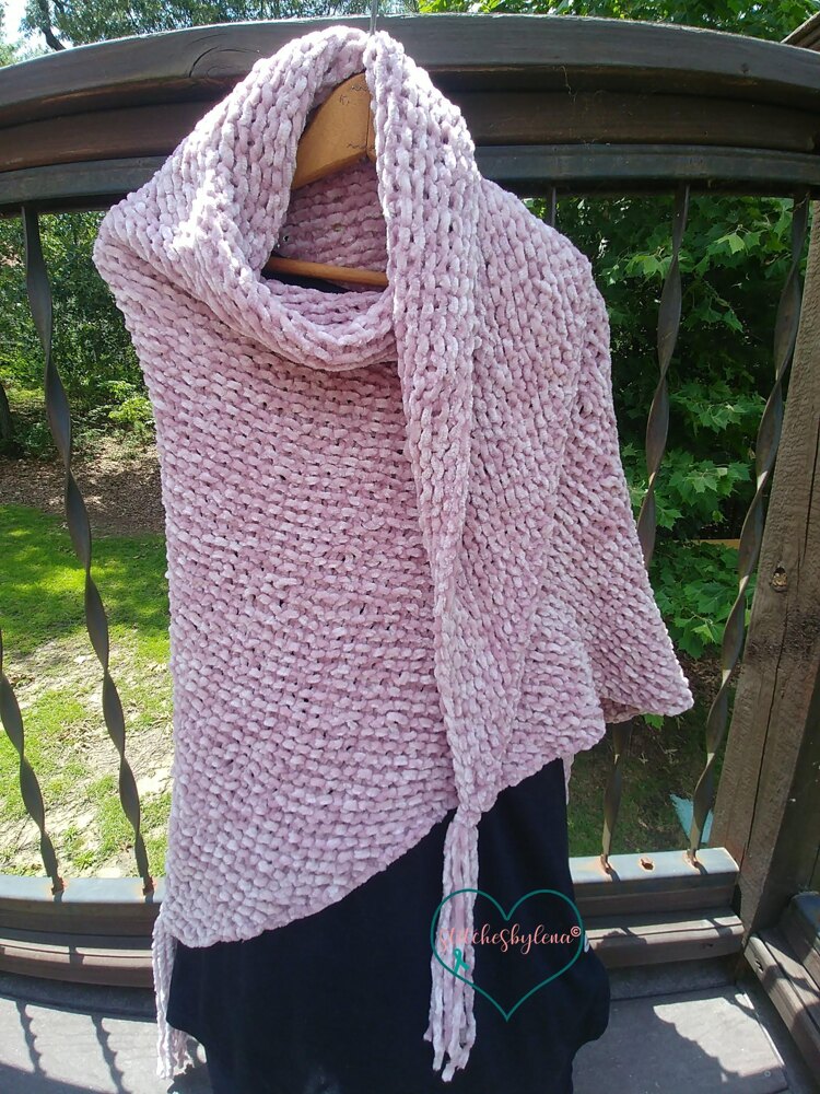 Easy Beginner Knit Shawl - Soft as Velvet Knitting pattern by Lena