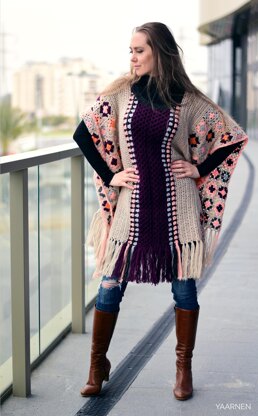 Sarona boho chic crochet poncho