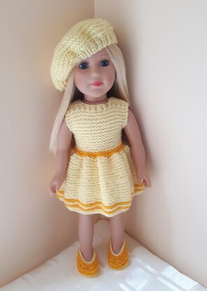 Lemon Beret for Doll