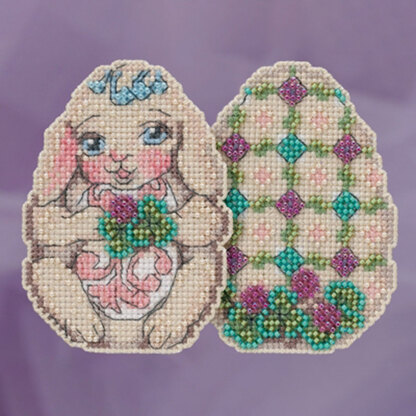 Mill Hill Bunny Egg Ornament Cross Stitch Kit - 2.75in x 3.75 in