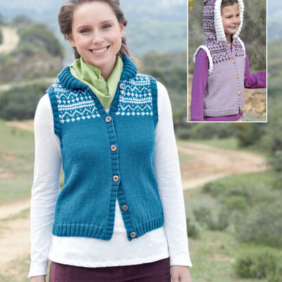 Gilets in Sirdar Country Style DK and Snuggly Snowflake DK - 7121 - Downloadable PDF