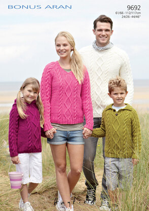 Sweaters in Hayfield Bonus Aran - 9692 - Downloadable PDF