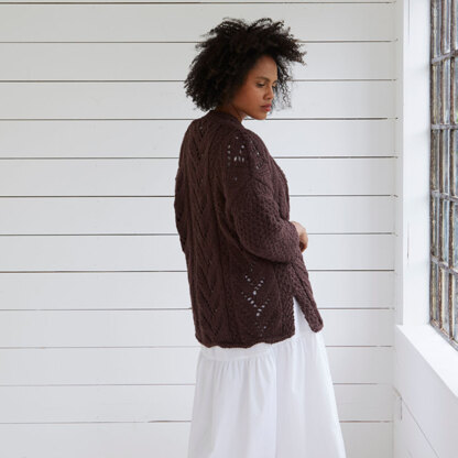 Debbie Bliss Cropped Cardigan With Deep Rib PDF at WEBS