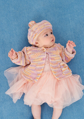 Jacket and Beret in Rico Baby Cotton Soft DK and Soft Print DK - 397 - Downloadable PDF