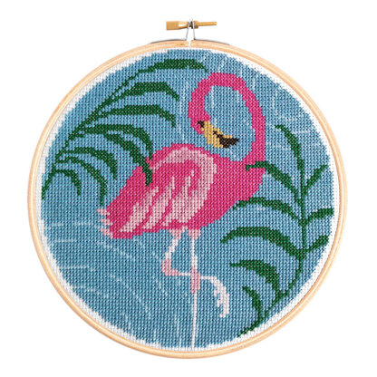 Hawthorn Handmade Flamingo Cross Stitch Kit - 17.8cm