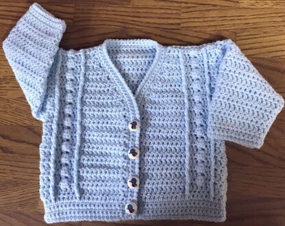 Bobble Panel Crochet Cardigan Pattern for Baby/Child (1012)