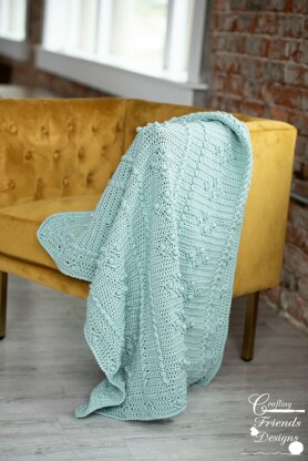 Cabled Blooms Blanket