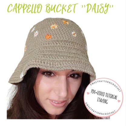 MODELLO UNCINETTO CAPPELLO BUCKET DAISY