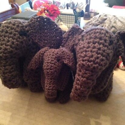 Crocheted Elephant Family