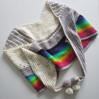 Under the rainbow crochet shawl