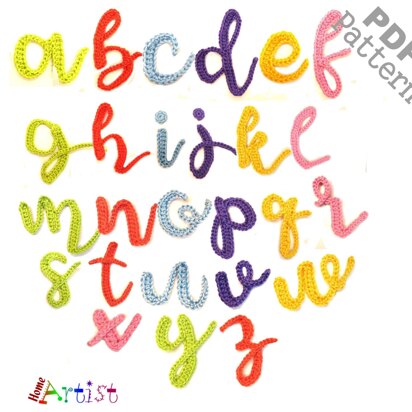 Alphabet Lowercase crochet applique pattern