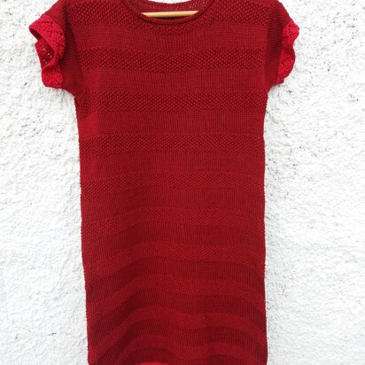 BLONDIE, girl's dress in cotton - knitting pattern