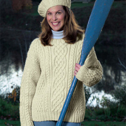 Knitted Aran Sweater in Lion Brand Fishermen's Wool - 1101A