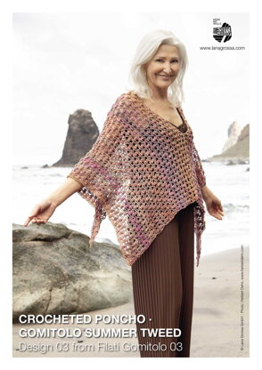 Crocheted Poncho in Lana Grossa Gomitolo Summer Tweed - 03 - Downloadable PDF