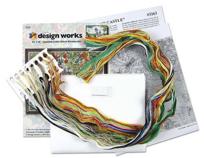 Design Works Castle in the Clearing Cross Stitch Kit - 35.5cm x 46cm