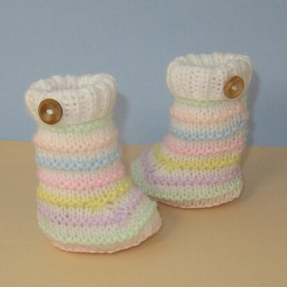 Easy Baby Candy Stripe Booties