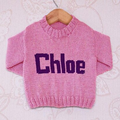 Intarsia - Chloe Moniker Chart - Childrens Sweater