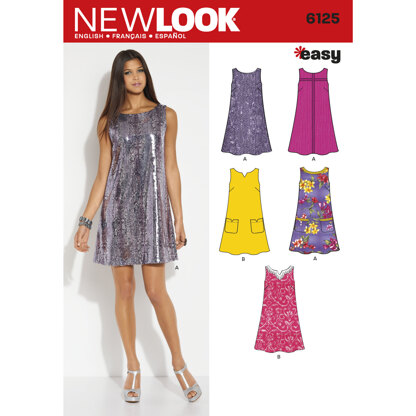 New Look Misses' Dress 6125 - Paper Pattern, Size A (10-12-14-16-18-20-22)