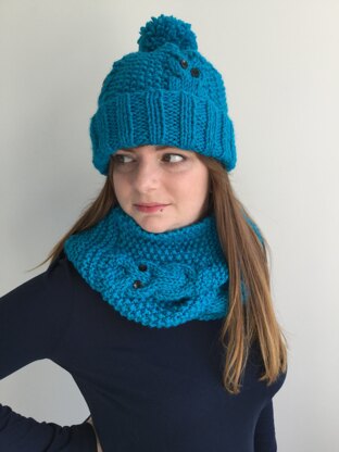 Sarah Owl Pompom Hat and Cowl