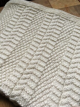 Cable Stripe Blanket Knitting Pattern
