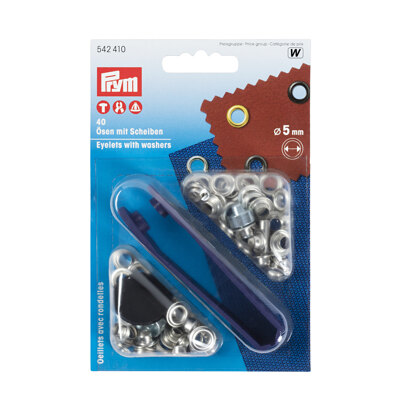 Prym Eyelets and Washers 5.0 mm Silver Colour