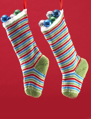 Jolly Striped Stockings in Bernat Super Value