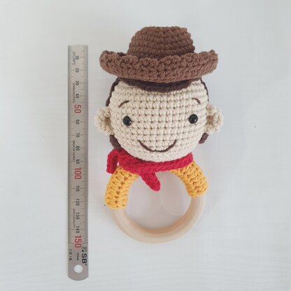 Cowboy baby rattle