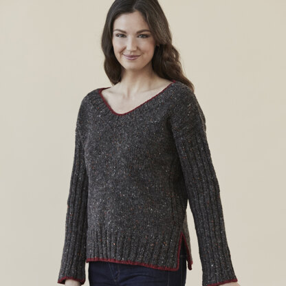 Bayfield Pullover - Jumper Knitting Pattern for Women in Tahki Yarns Donegal Tweed