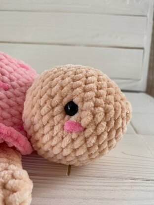 Crochet Turtle With Raspberry Amigurumi Plush Toy