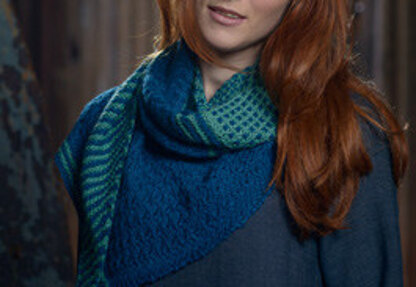 Two-Colour Asymmetrical Shawl in The Fibre Co. Road to China Lace - Downloadable PDF