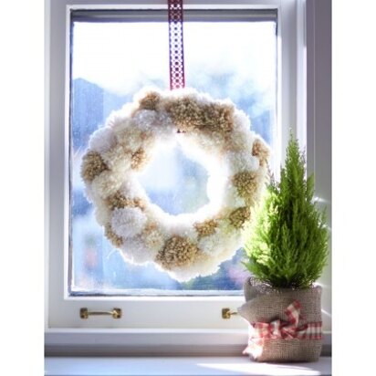 Pompom Wreath in Bernat Softee Chunky - Downloadable PDF