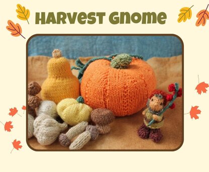 Harvest Gnome with Pumpkins