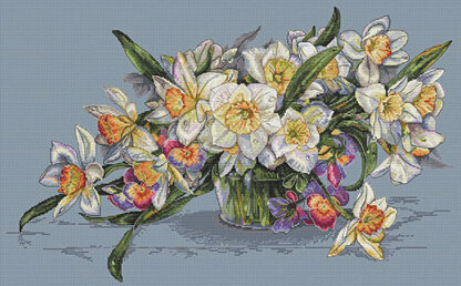 Merejka Daffodils Cross Stitch Kit - 49cm x 30cm