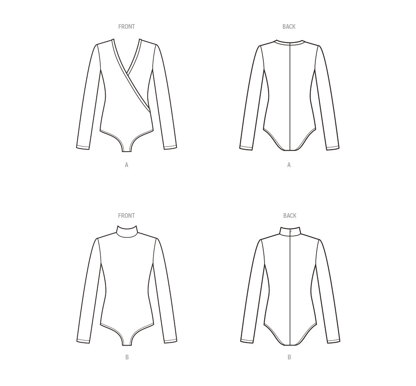 New Look Misses' Knit Bodysuits N6752 - Paper Pattern, Size A (XS-S-M-L-XL)