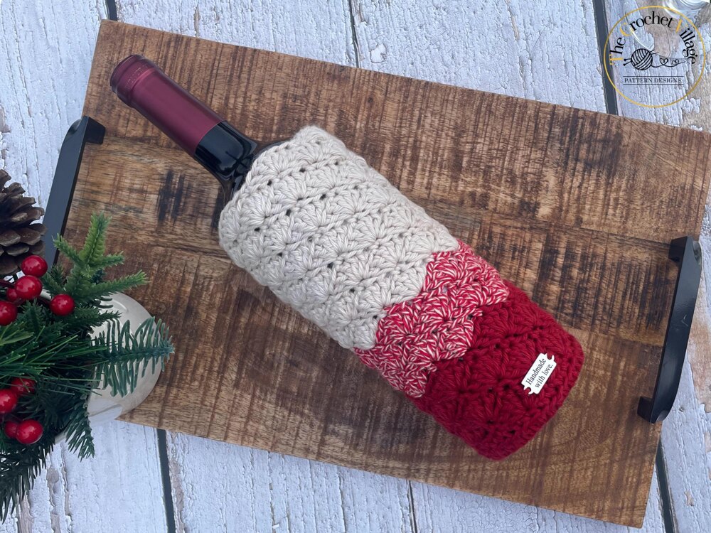 Olivia's Wine Bottle Cozy Crochet pattern by The Crochet Village