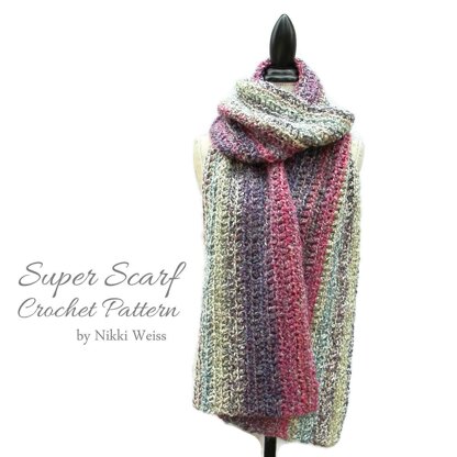 Blustery Day Homespun Crochet Super Scarf