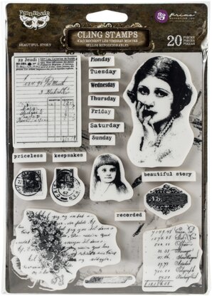Prima Marketing Finnabair Cling Stamps 6"X7.5" - Beautiful Story
