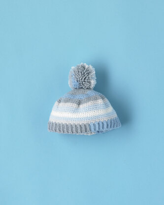 Bonnie Beanie - Free Hat Crochet Pattern For Babies in Paintbox Yarns Baby DK Prints by Paintbox Yarns