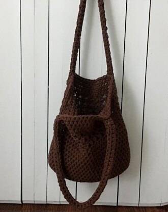 Bags, Hand Made Chenille Crochet Tote Bag