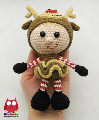Girl Doll in a Reindeer outfit