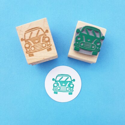 Skull and Cross Buns Mini Car Rubber Stamp
