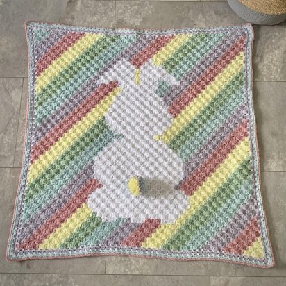 Rainbow Bunny c2c blanket