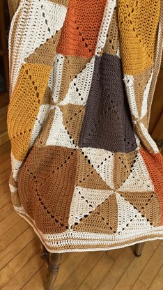 Pumpkin Spice Solid Granny Square Blanket