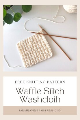 Waffle Stitch Washcloth Knitting Pattern