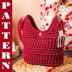 Cotton crochet shoulder bag "Glass of wine"